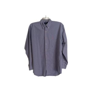 Ralph Lauren golf Tildan men's lavender & white check button down shirt L